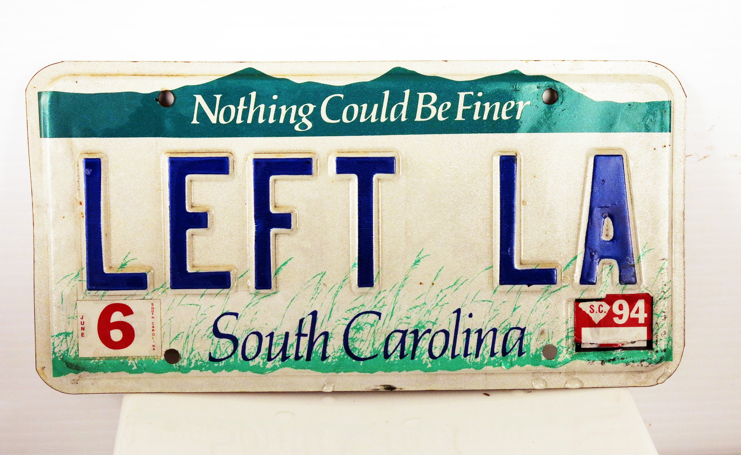 LEFT LA Vintage Car License Plate South Carolina 1994 Etsy