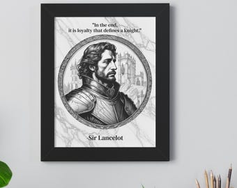 Sir Lancelot's Chivalry Code: Framed Inspirational Knight's Honor Wall Art for History Enthusiasts