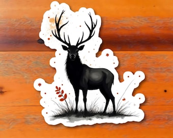 Pegatinas con diseño de ciervo negro / Pegatinas troqueladas