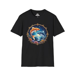 Pisces Zodiac Astrology T-Shirt: Celestial Horoscope Gift for March Birthday Water Sign