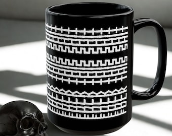 Hidden Swear Message Mug – Black Ceramic Coffee Cup, Adult Humor Gag