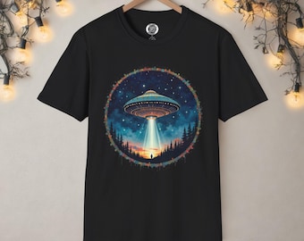 Cosmic UFO Alien T-Shirt: Celestial Galaxy Fashion for Space Enthusiasts & Astronomy Geeks