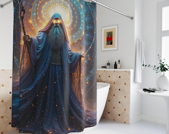 Cortina de ducha de mago encantador: decoración de baño mística para los amantes de la fantasía