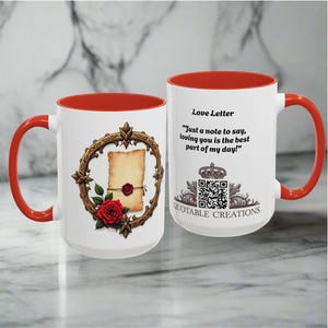 Liebesbrief-Becher herzliches Geschenk für besondere Momente Liebhaber und Beziehung Schöne Erinnerung an Liebe QR-Zitat-Video für gehegte Erinnerungen