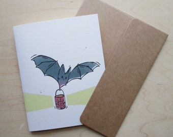 Little bat note card