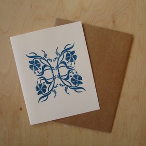 Carte de notes à motif floral
