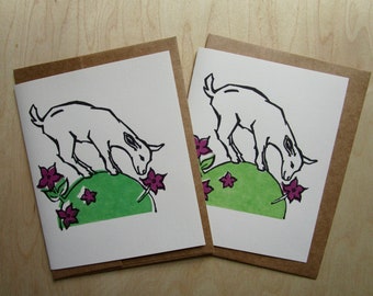 Baby goat greeting cards