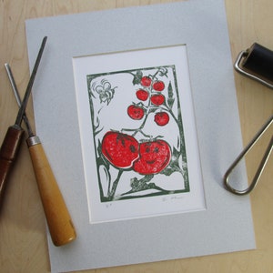 Linoldruck Tomaten