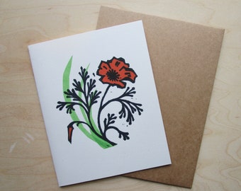 Poppy note card