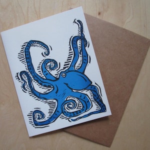 Blue Octopus Note Card image 1