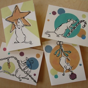Collectie kerstkaarten muis