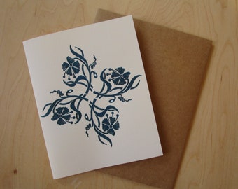 Flower pattern note card