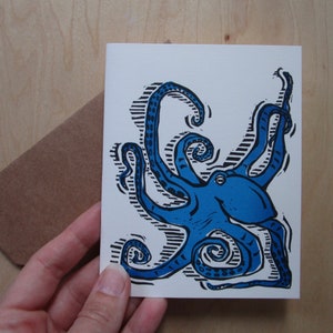 Blue Octopus Note Card image 3