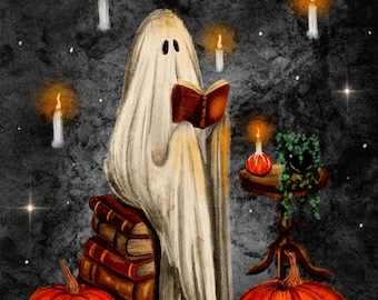 Impresión artística digital El fantasma de la lectura solitaria
