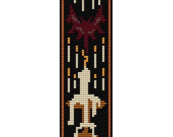 Witch’s Bookmark Cross Stitch Pattern – Gothic Tattoo Style PDF Pattern – Dark Halloween Stitch Design