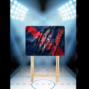 Custom Sports TV Tray Table, Hockey Table Handcrafted Wood Tray for TV, Meals, Snacks, & Gifts