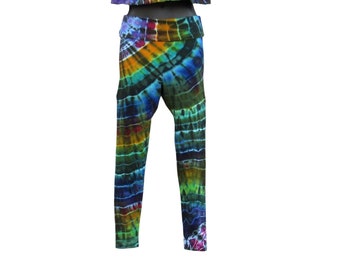 Rainbow Tie Dye Leggings, Tye Dyed Clothing, Hippie Festival Outfit