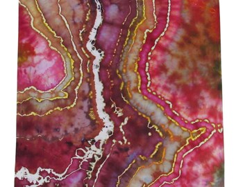 Tie Dye Geode Bandana, Hand Dyed Cotton Scarf, Altar Cloth