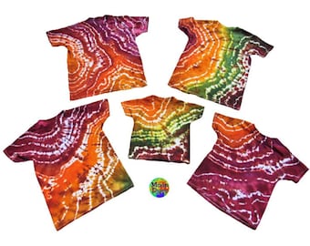 YOUTH Tie Dye T-Shirt, Earthy Geode, Childrens Tee Shirts, Hippie KIDS Tops, Tye Dyed Clothing, Wearable Art