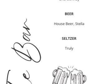 Editable Bar Menu Sign Template | Wedding Bar Sign | Customizable Drink Menu Decor | Digital Download