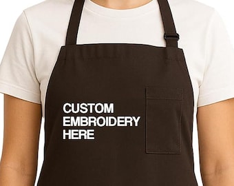 Embroidered Custom Apron | Personalized Chef Apron with Pockets