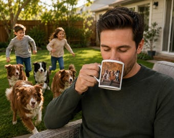 Personalized Pet Mug, Custom Pet Photo Mug, Dog Portrait Mug, Cat Photo Mug, Pet Lover Gift, Custom Dog Cat Memorial Gift