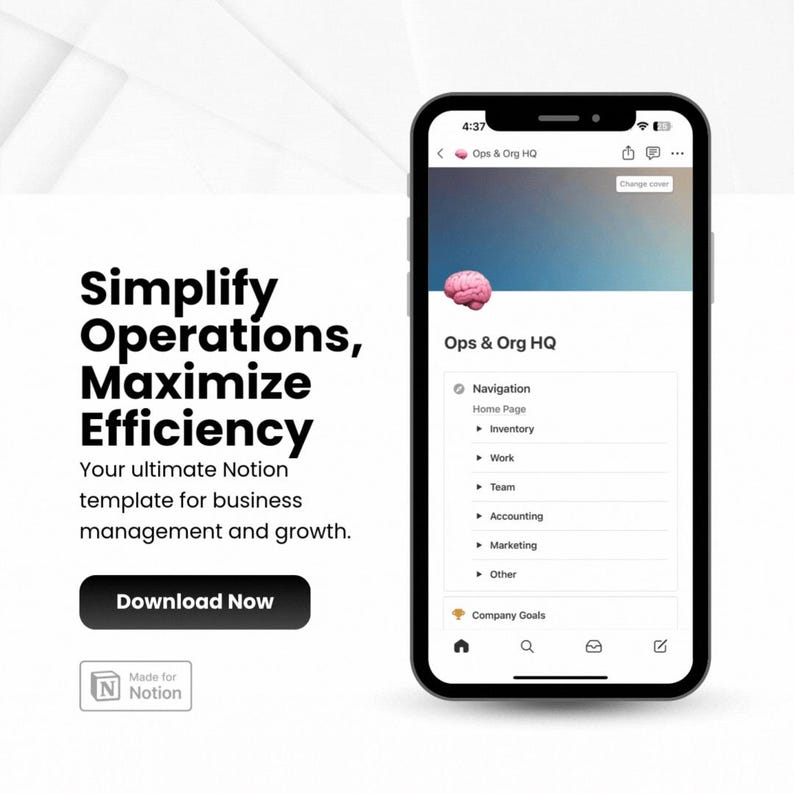 Ops & Org HQ | All-in-one Notion Template for Business Management ...