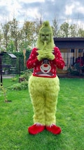Grinch Christmas Mascot Costume, Green Monster Funny Winter Outfit, Cute Suit for Christmas Party product logo