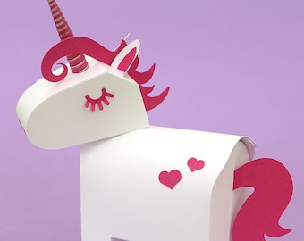 Unicorn Gift Box / Pegasus Gift Box - 3D SVG DXF Cut Files Pattern and Tutorial