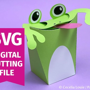 Frosch SVG Geschenkbox zum Valentinstag für Jungen oder Mädchen - Cricut - Geschenkkartenhalter, Mitbringsel - DIGITAL DOWNLOAD