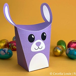 Bunny Rabbit Gift Box Printable Easter Favour with Editable Text PDF image 7