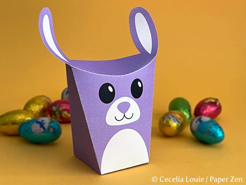 Bunny Rabbit Gift Box Printable Easter Favour with Editable Text PDF image 7