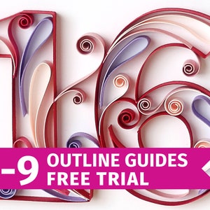 Quilling Numbers E-book, 13 Patterns and Templates for How to Quill Numbers and More