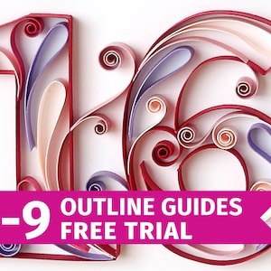 Quilling Numbers E-book, 13 modèles et modèles pour comment dessiner des nombres et plus