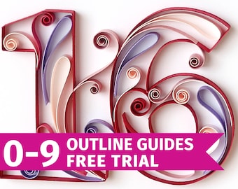 Quilling Numbers E-book, 13 patronen en sjablonen voor het Quill-nummers en meer