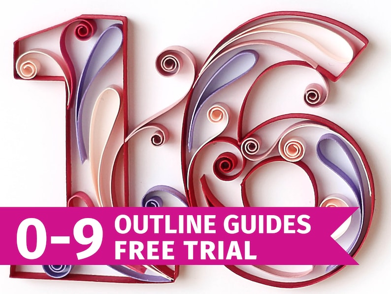 Quilling Numbers E-book, 13 Patterns and Templates for How to Quill Numbers and More image 1