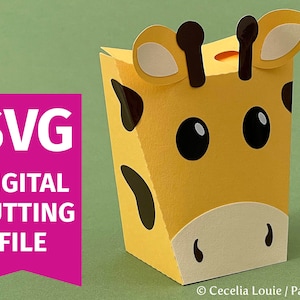 Caixa de presente girafa - SVG - porta-cartão de presente, lembrancinha ou calendário do advento - DOWNLOAD DIGITAL