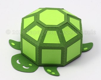 Turtle Gift Box - SVG files Cricut and Silhouette machines - DIGITAL DOWNLOAD