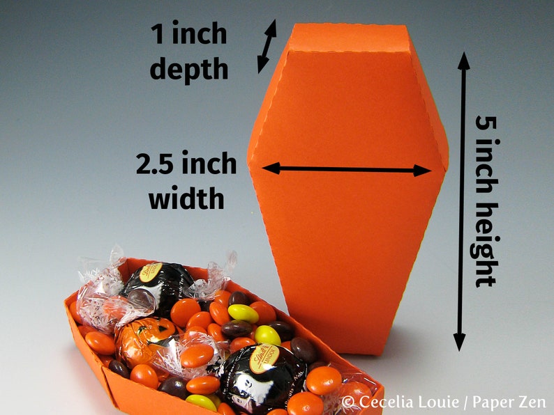 Halloween Coffin SVG Box No Glue Needed with 5 Cover Designs and PDF instructions for Cricut machines image 4