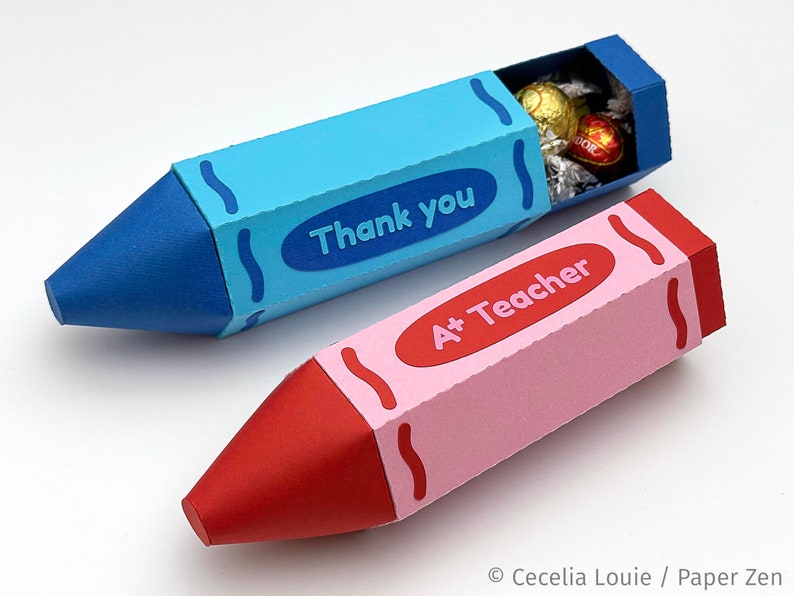 Crayon Gift Box SVG for Teacher Appreciation Gift Card Holder Etsy