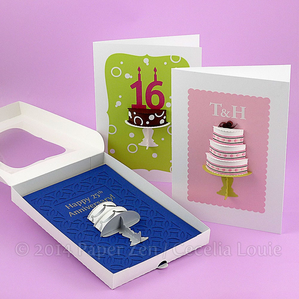 Cake Card 3D SVG Files for Cricut Design Space Silhouette - Etsy