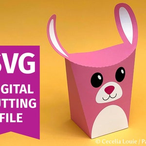 Easter Bunny Rabbit Box Template SVG Gift Card Holder Party | Etsy