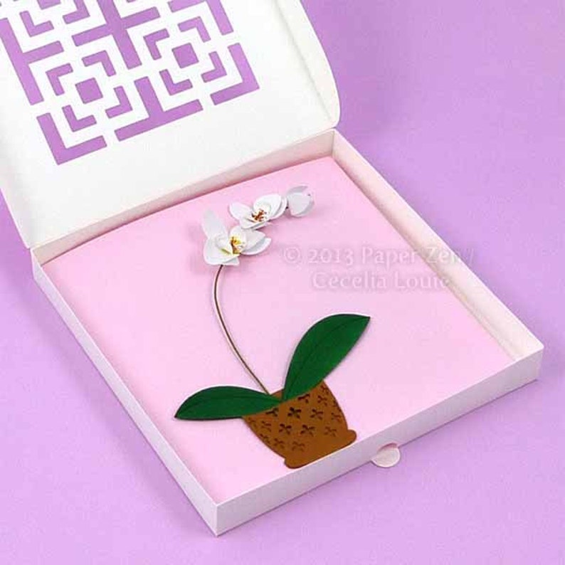 Download 3d Svg Files And Pdf Birthday Paper Orchid Party Favor Gift Box Wedding Anniversary Paper Party Supplies Gift Wrapping