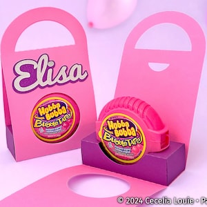 Boîte cadeau Hubba Bubba Bubble Gum - SVG 3D pour fête d'anniversaire pour Cricut, Silhouette