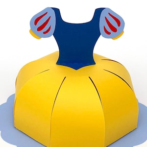 Robe de princesse (1937) boîte sac SVG pour filles cadeau de fête d'anniversaire boîte cadeau SVG 3D pour Cricut, Silhouette