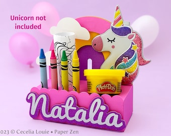 Play-Doh Crayon Coloring Activity Box - 3D SVG for Birthday Party Favour Loot or Gift Bag for Cricut, Silhouette