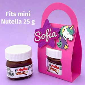 Nutella Box mit Griff für Partygeschenk, Geschenk oder Beute Tasche 3D SVG Vorlage für Cricut, Silhouette passend für Mini-Nutella-Glas 25 g Bild 2