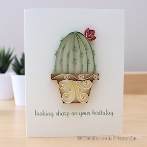 Quilling Succulents PDF file of 3 Patterns and Templates Step-by-step Tutorial How to Make Editable Greeting Cards Digital Download image 8