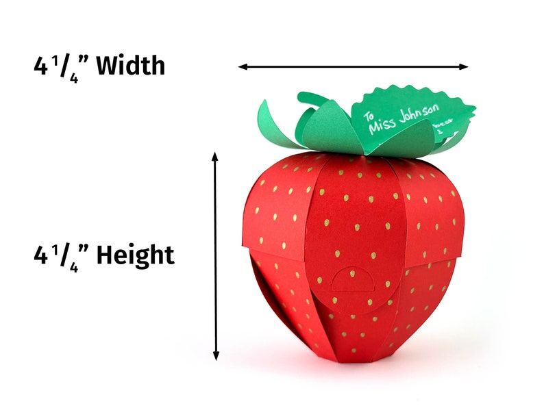 Caja de fresas SVG para el titular de la tarjeta de regalo de agradecimiento al maestro, favor de la caja de golosinas de regreso a la escuela Archivo de corte digital 3D SVG imagen 4