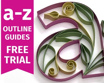 Quilling Letters - Lowercase - Quilling Template and Patterns Tutorial for 26 Letters the Alphabet - PDF E-book File Download